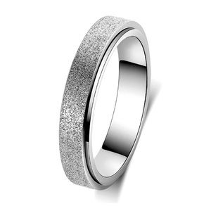 🆕NIP:FIDGET SPINNER RING: Silver/Sandblasted outer Ring- Size 10